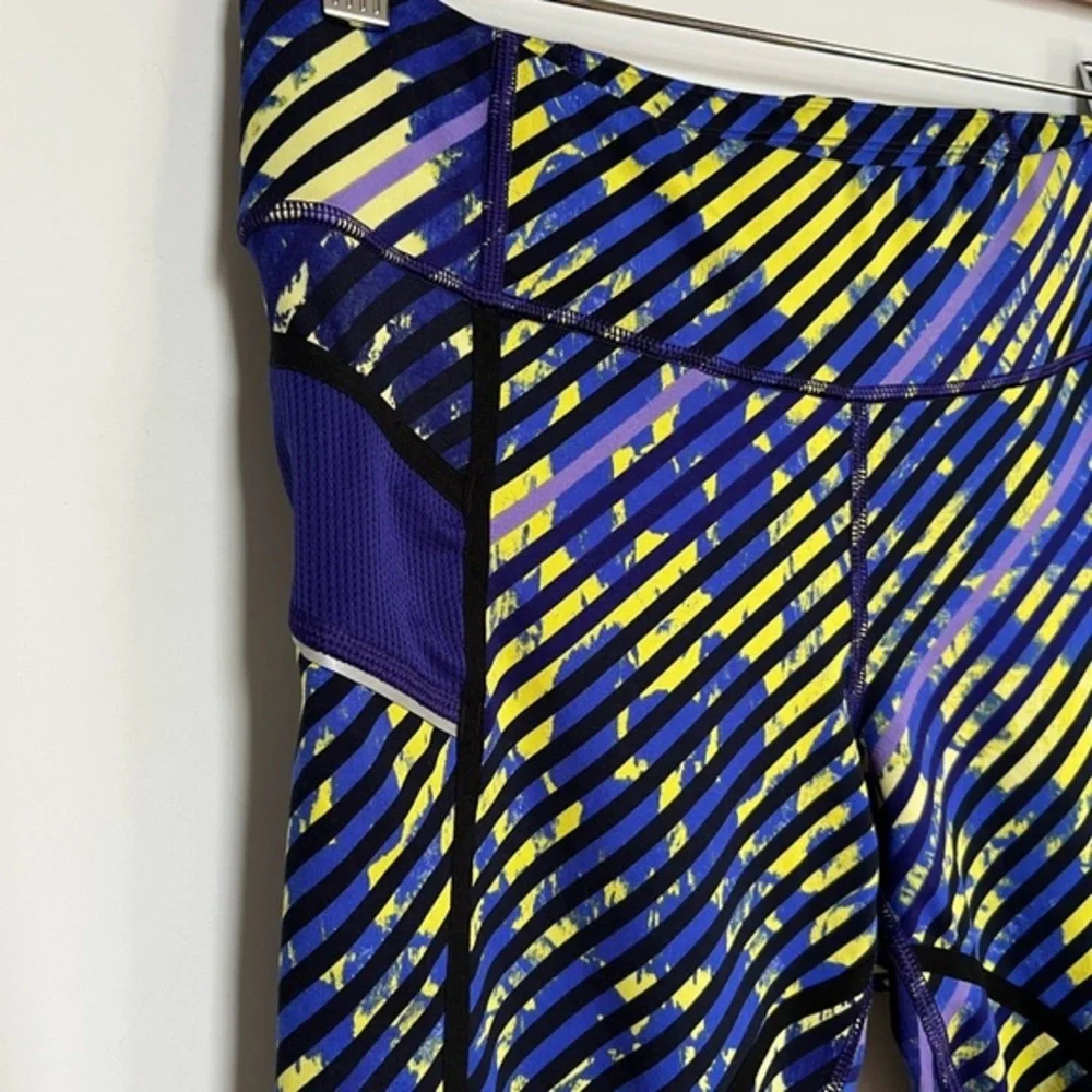 Athleta‎ Capri Crop Lightweight Blue Yellow Leggings Size S